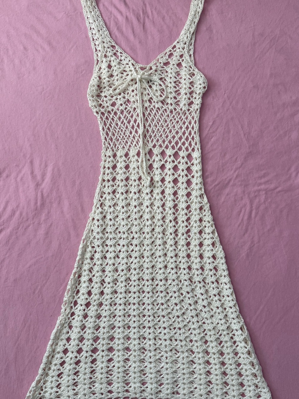Fashion Nova Crochet Maxi Dress/Cover-Up — Cream, Size M/L — NWOT